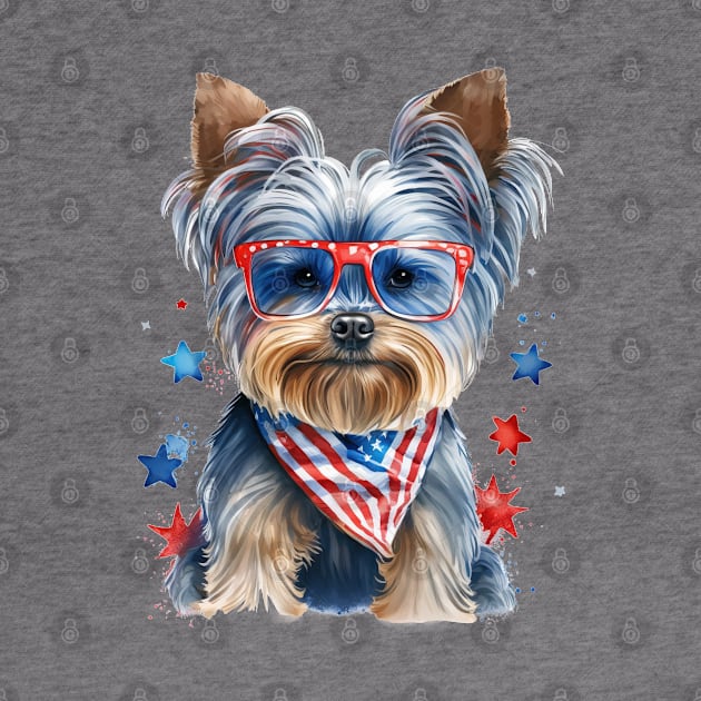 4th of July Yorkshire Terrier #1 by Chromatic Fusion Studio